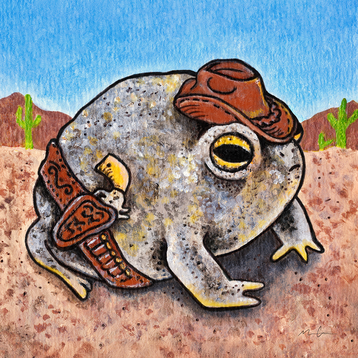 Makaylie's cowboy desert rain frog artwork