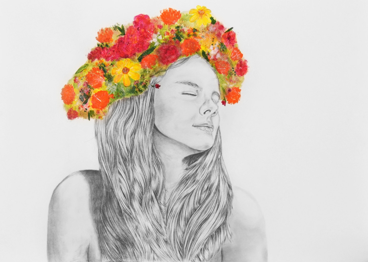 Flower girl pencil artwork